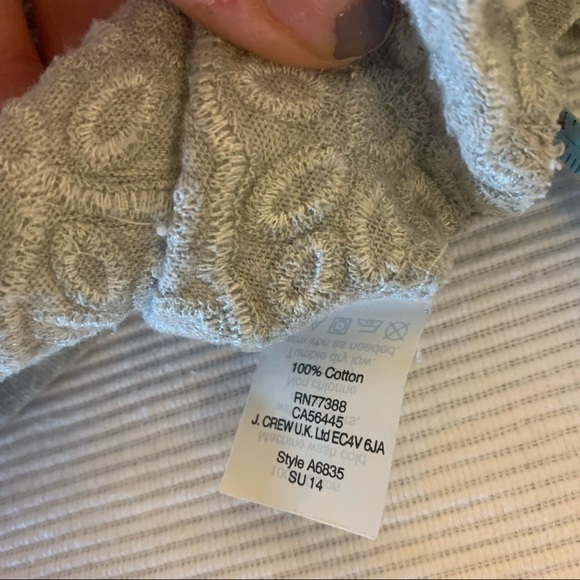 J. Crew long gray sleeve embroidered top. Large - Picture 10 of 10